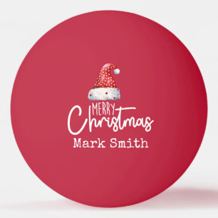 Ping Pong met kerstmuts Vrolijk kerstfeest Pingpongballen
