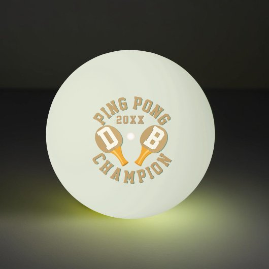 Ping Pong Monogramme de lueur dans la balle de ping-pong du 