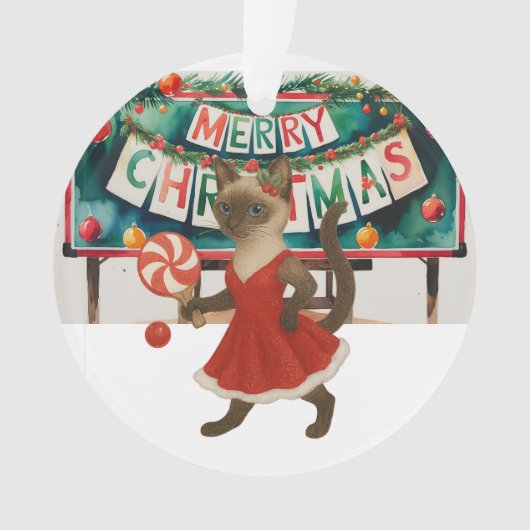 Ping Pong Noël Thème pour les amateurs de chat sia (devant)