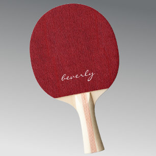 Ping Pong Nom élégant sur raquette de ping-pong en denim rou