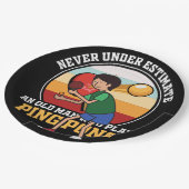 Ping Pong nooit Onderschat oud man Ping Pong Papieren Bordje (Gekanteld)