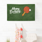 Ping Pong op groen gras Happy Birthday Spandoek (Insitu)