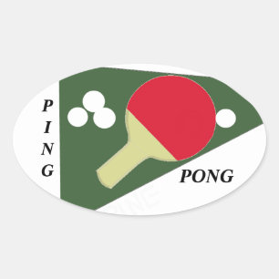 Ping Pong Ovale Sticker