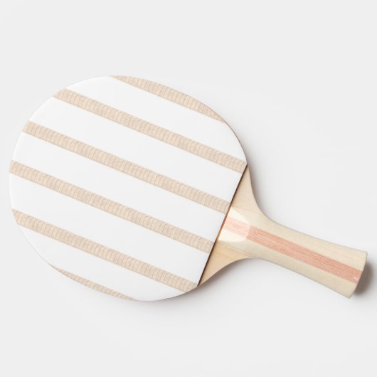 Ping Pong Paddle Beige & White Stripe Tafeltennisbatje (Zijkant)