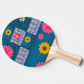 Ping Pong Paddle Bloemen Tafeltennisbatje (Zijkant)