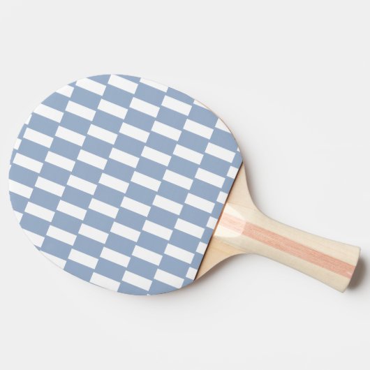 Ping Pong Paddle Blue & White Stripe Square Tafeltennisbatje (Zijkant)