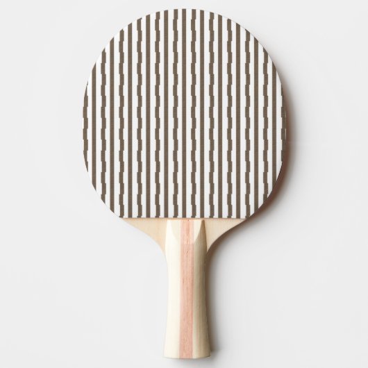 Ping Pong Paddle Brown & White Stripe Tafeltennisbatje (Voorkant)