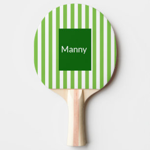 Ping Pong Paddle Green White Stripe Tafeltennisbatje