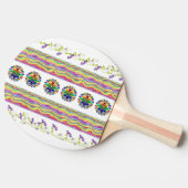 Ping Pong Paddle Kleurrijke Bloemen Tafeltennisbatje (Zijkant)