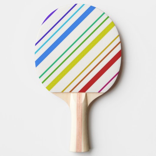 Ping Pong Paddle Kleurrijke Streep Tafeltennisbatje (Voorkant)
