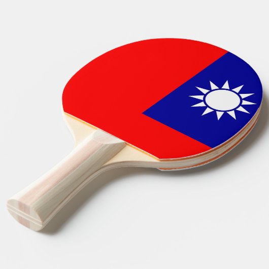 Ping pong paddle met de vlag van Taiwan Tafeltennisbatje (Voorkant Gekanteld)