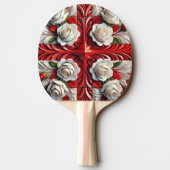 Ping pong paddle met Engelse Rozen Design Tafeltennisbatje (Achterkant)