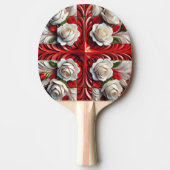 Ping pong paddle met Engelse Rozen Design Tafeltennisbatje (Voorkant)