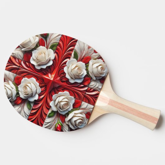 Ping pong paddle met Engelse Rozen Design Tafeltennisbatje (Zijkant)