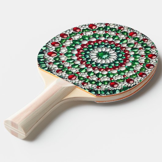 Ping pong paddle met Italiaanse kleuren Tafeltennisbatje (Voorkant Gekanteld)