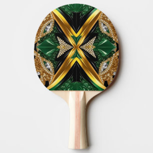 Ping pong paddle met Jamaicaanse kleuren Tafeltennisbatje