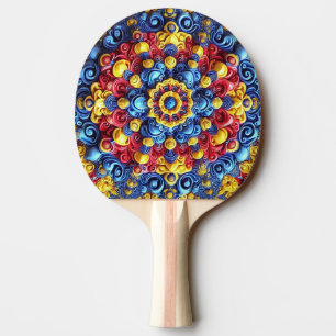 Ping pong paddle met Roemeense kleuren Tafeltennisbatje