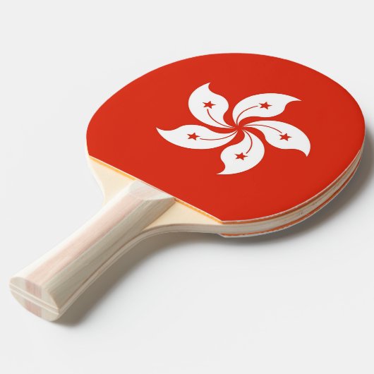 Ping pong paddle met vlag van Hong Kong Tafeltennisbatje (Voorkant Gekanteld)