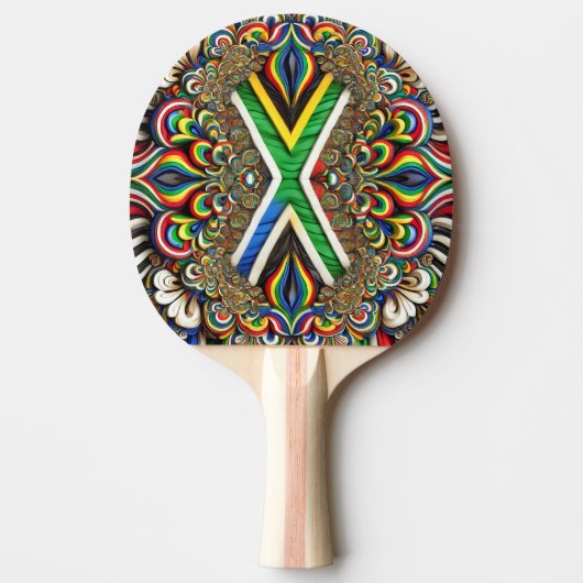 Ping pong paddle met Zuid-Afrikaanse kleuren Tafeltennisbatje (Voorkant)