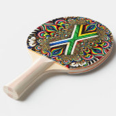Ping pong paddle met Zuid-Afrikaanse kleuren Tafeltennisbatje (Voorkant Gekanteld)