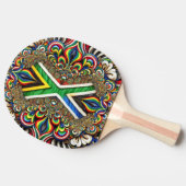Ping pong paddle met Zuid-Afrikaanse kleuren Tafeltennisbatje (Zijkant)