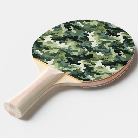 Ping Pong Paddle Militaire Camo Print Tafeltennisbatje (Voorkant Gekanteld)