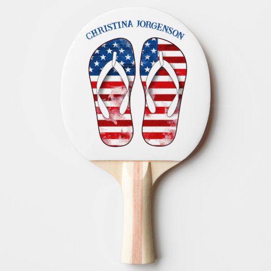 Ping Pong Paddle - Patriottisch Flip Flop Design Tafeltennisbatje (Voorkant)