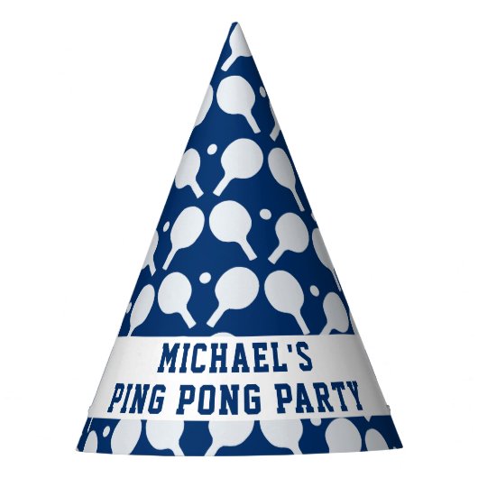 Ping Pong Paddle Pattern Party Pet Feesthoedjes (Voorkant)