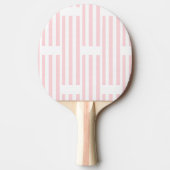 Ping Pong Paddle Pink & White Stripe Tafeltennisbatje (Voorkant)