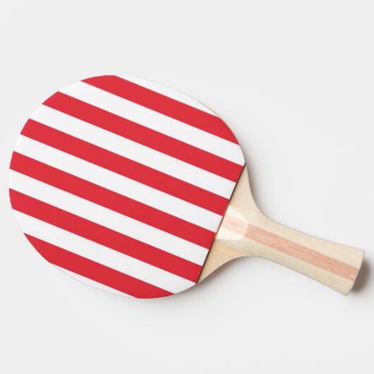 Ping Pong Paddle Red & White Stripe Tafeltennisbatje (Zijkant)