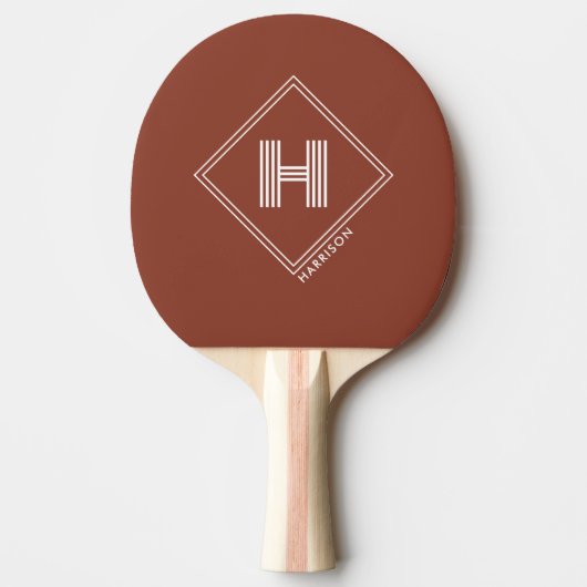 Ping Pong Paddle | Stijlvolle Geometrische Monogra Tafeltennisbatje (Voorkant)