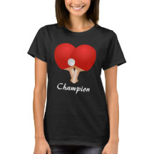 Ping Pong Paddle Table Tennis Coeur T-shirt person