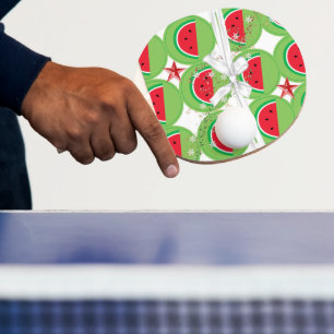 Ping Pong Paddle Watermeloen Wit Lint Tafeltennisbatje