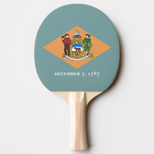 Ping pong paddle with Flag of Delaware, VS Tafeltennisbatje (Achterkant)