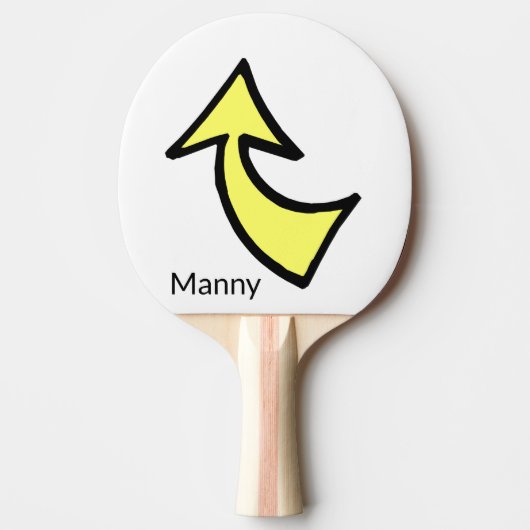 Ping Pong Paddle Yellow Arrow Tafeltennisbatje (Voorkant)