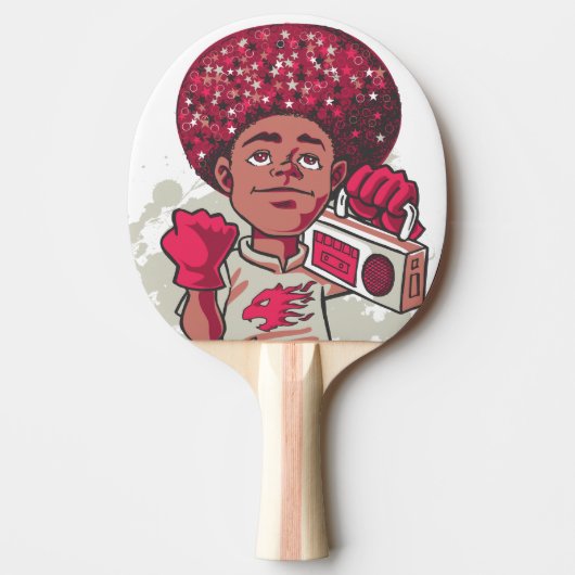 Ping Pong Paddle – YOUTH Power Afro & Boombox  Tafeltennisbatje (Voorkant)