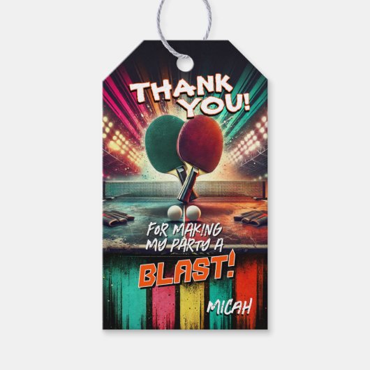 Ping Pong partij voor label Cadeaulabel (Voorkant)
