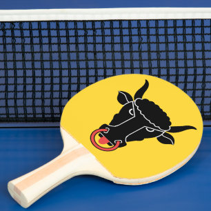 Ping Pong Patriotique, raquette de ping-pong avec drapeau d'