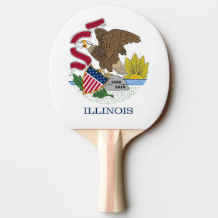 Ping pong peddel met vlag van Illinois, Verenigde Tafeltennisbatje