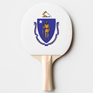 Ping pong peddel met vlag van Massachusetts, Veren Tafeltennisbatje