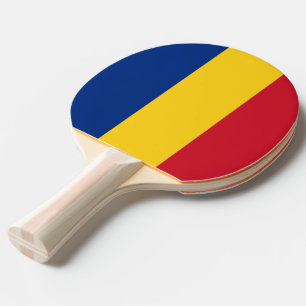 Ping pong peddel met vlag van Roemenië Tafeltennisbatje