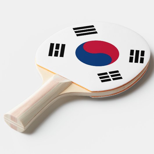 Ping pong peddel met vlag van Zuid-Korea Tafeltennisbatje (Voorkant Gekanteld)