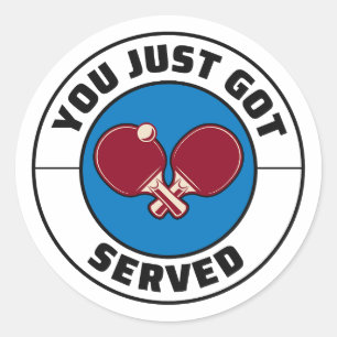Ping Pong Player Table Tennis Coach Ronde Sticker