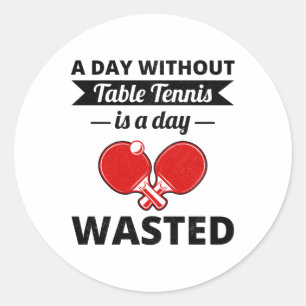 Ping Pong Player Table Tennis Coach Ronde Sticker