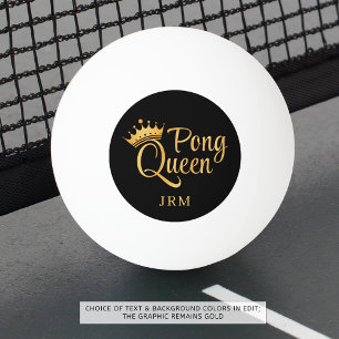 Ping Pong Queen Black Gold Naam Pingpongballen