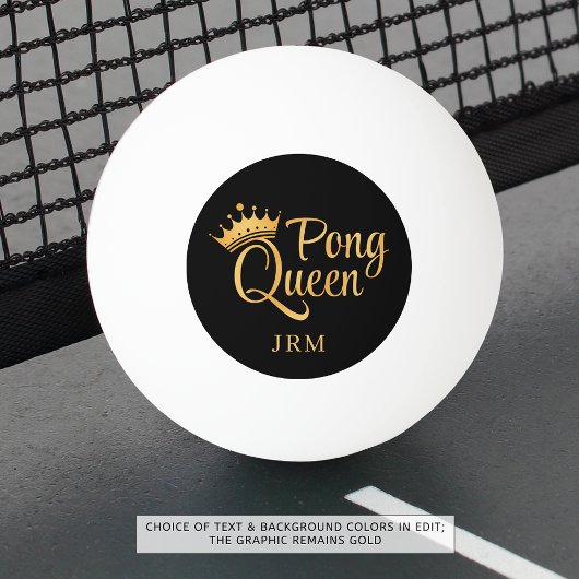 Ping Pong Queen Black Gold Naam Pingpongballen
