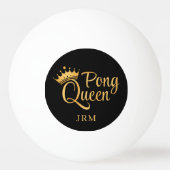 Ping Pong Queen Black Gold Naam Pingpongballen (Voorkant)