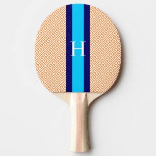Ping Pong Raquette de ping-pong à clé grecque orange monogra