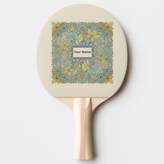 Ping Pong Raquette de ping-pong artistique Zentangle sur mes (Devant)