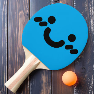 Ping Pong Raquette de ping-pong bleue avec visage souriant m